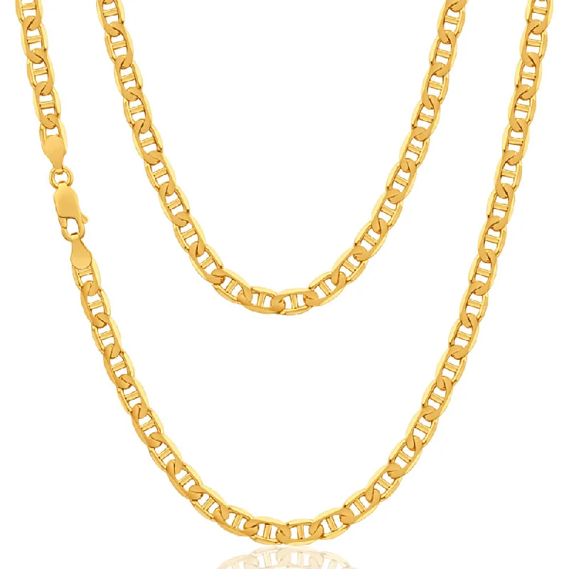 9ct Alluring Yellow Solid Gold 55cm Anchor Chain