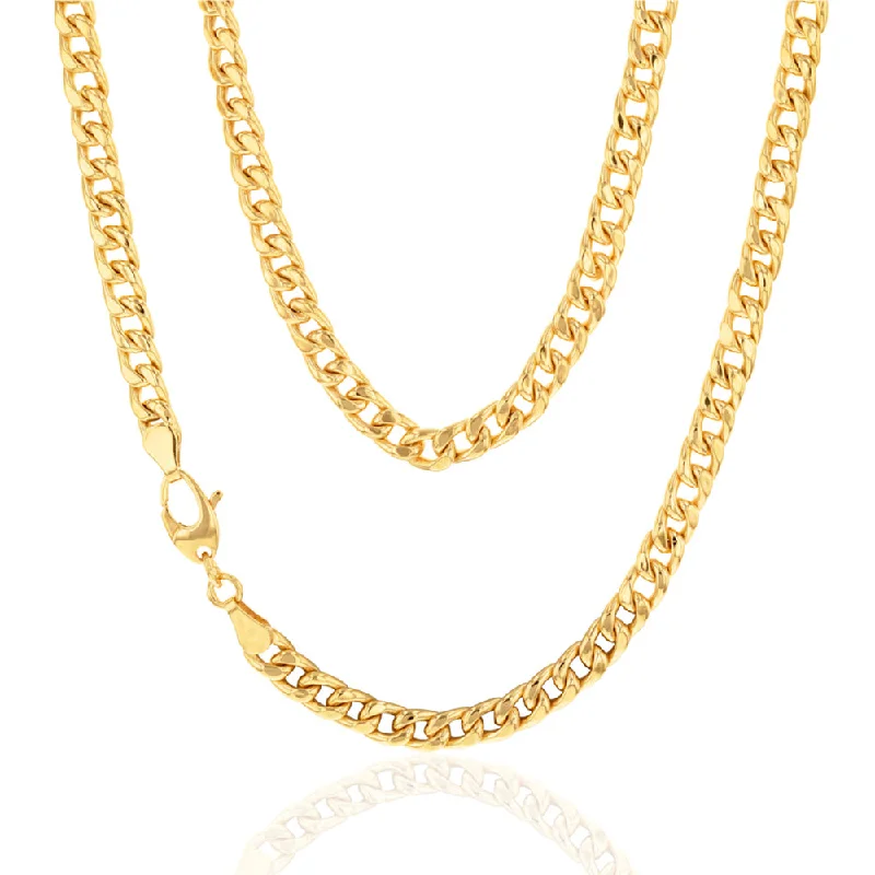 9ct Silverfilled Yellow Gold Curb 45cm 150Gauge Chain