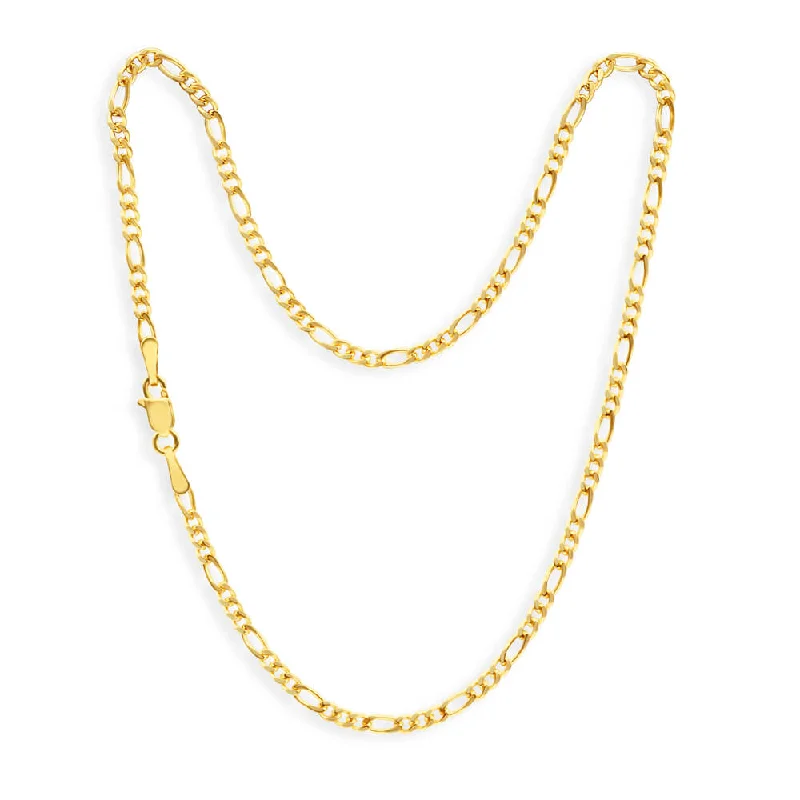 9ct Yellow Gold 1:3 Figaro 60Gauge 27cm Anklet