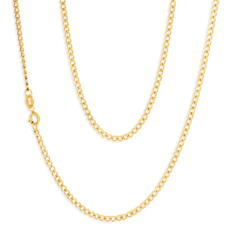 9ct Yellow Gold 55cm 60 Gauge Flat Curb Chain