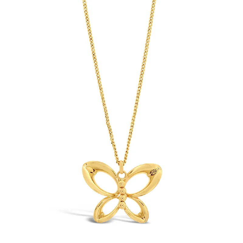 9ct Yellow Gold Butterfly Cutout Pendant