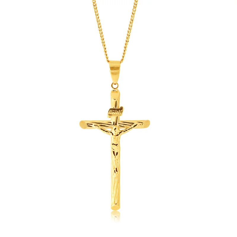 9ct Yellow Gold Crucifix Pendant