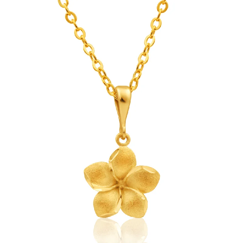 9ct Yellow Gold Flower Pendant