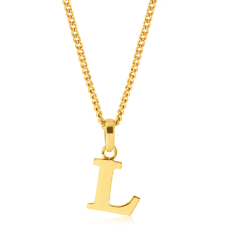 9ct Yellow Gold Initial "L" Pendant