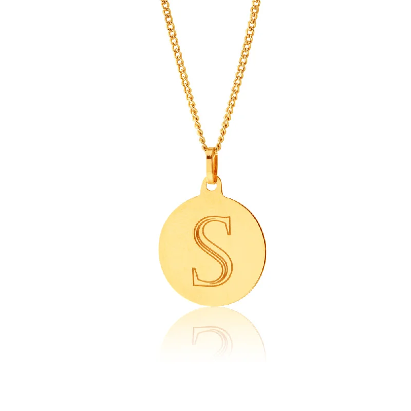 9ct Yellow Gold Initial "S" Pendant