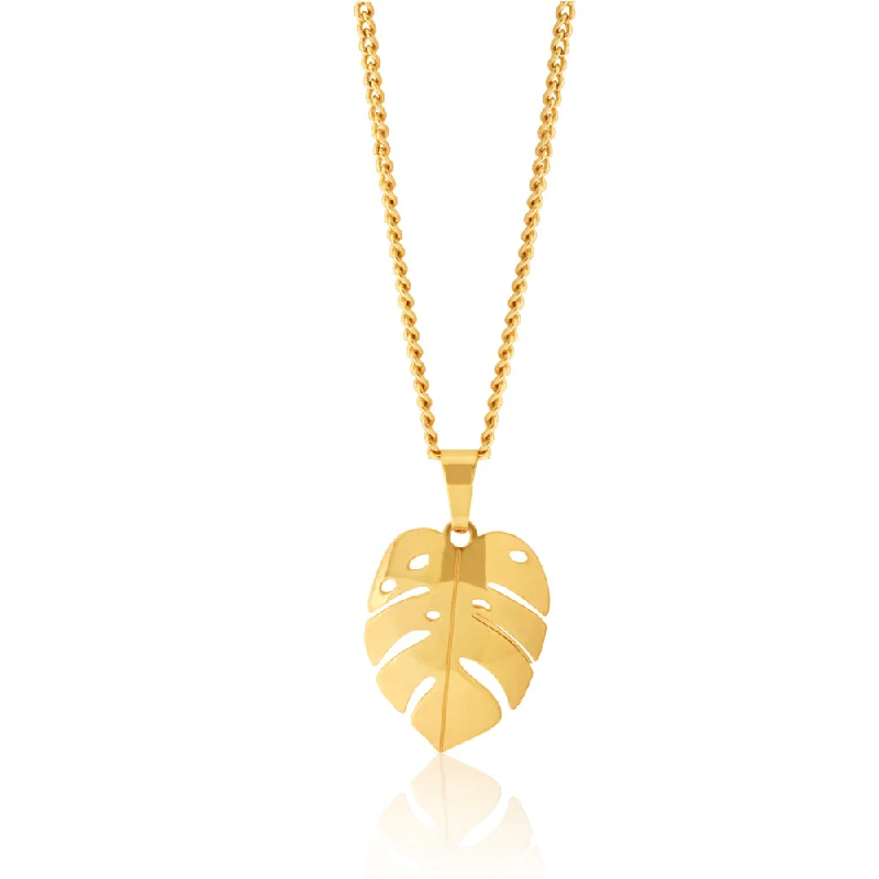 9ct Yellow Gold Leaf Pendant