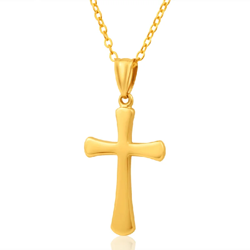 9ct Yellow Gold Plain Cross Pendant