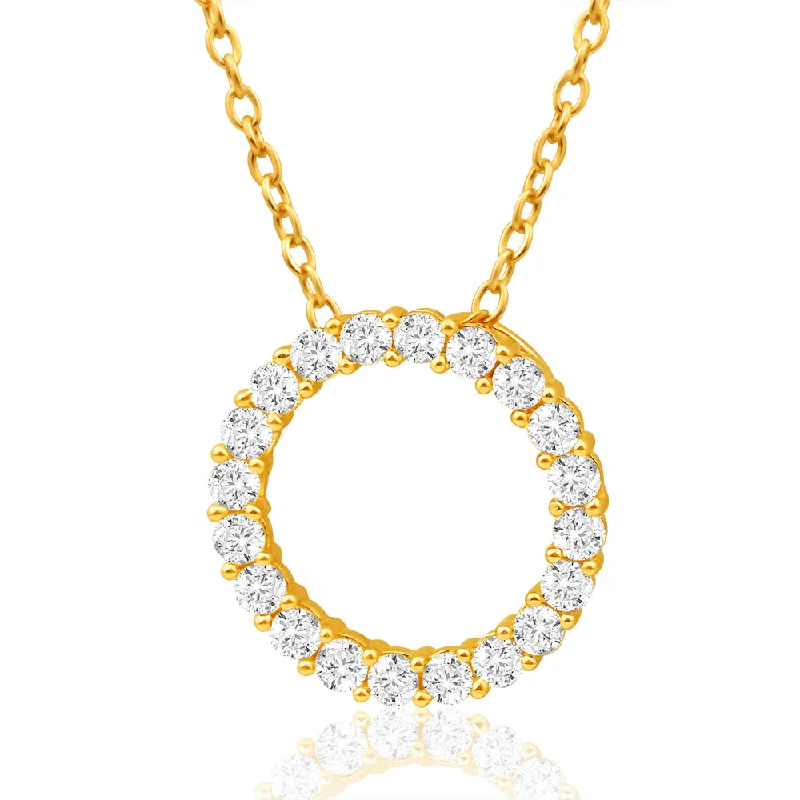 9ct Yellow Gold Refined Cubic Zirconia Pendant