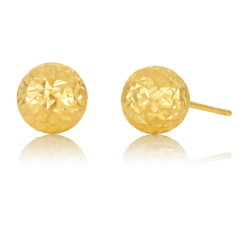 9ct Yellow Gold Round 7mm Ball Studs 9y