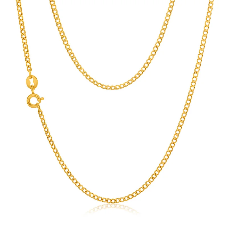 9ct Yellow Gold Silver Filled 45cm Curb Chain