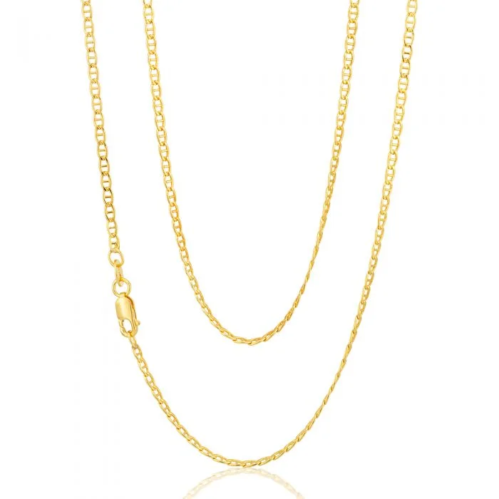 9ct Yellow Gold Silver Filled Anchor 50 Gauge Chain in 50cm