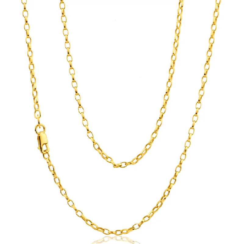 9ct Yellow Gold Silver Filled Oval Link Belcher 50 gauge Chain in 45cm