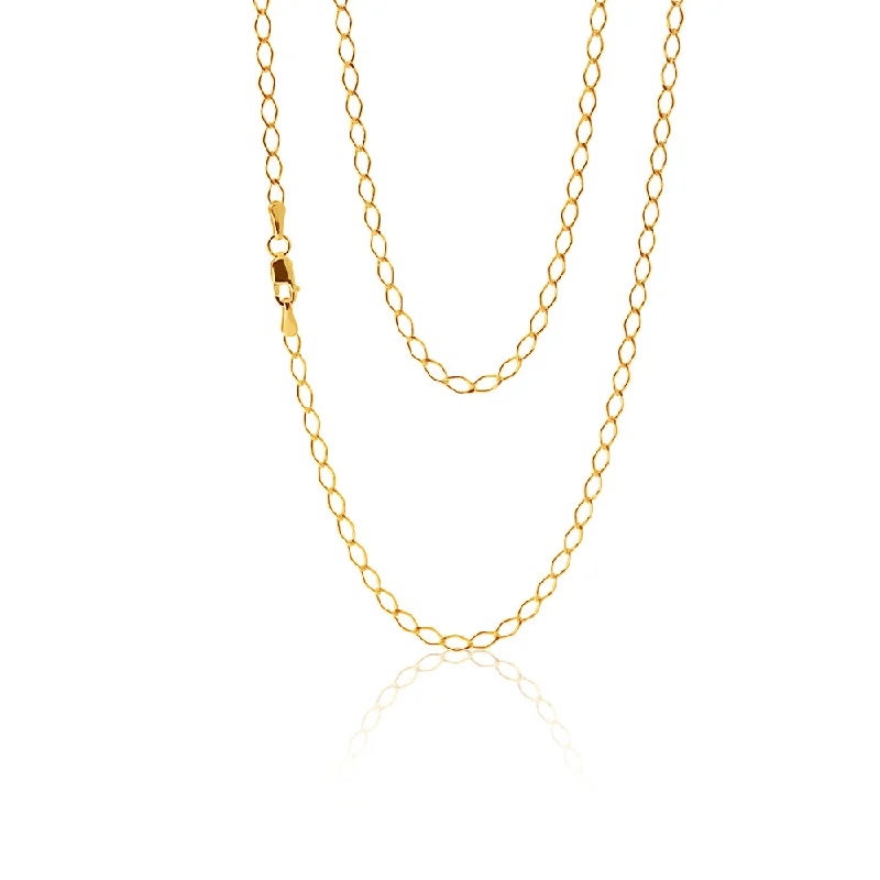 9ct Yellow Gold Silverfilled 50Guage 45cm Chain