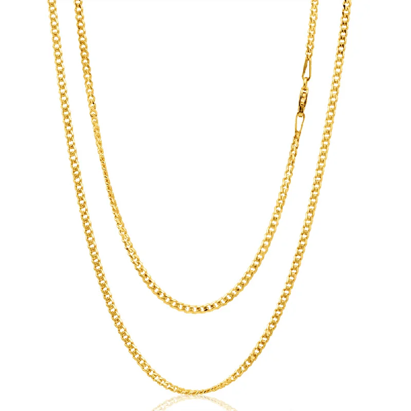 9ct Yellow Solid Gold 50cm 60 Gauge Curb Chain