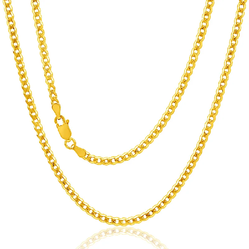 9ct Yellow Solid Gold 50cm  Curb Chain 80 Gauge