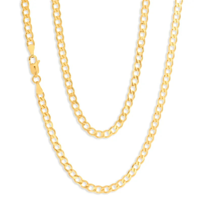 9ct Yellow Solid Gold 55cm  "Cronos" Curb Chain