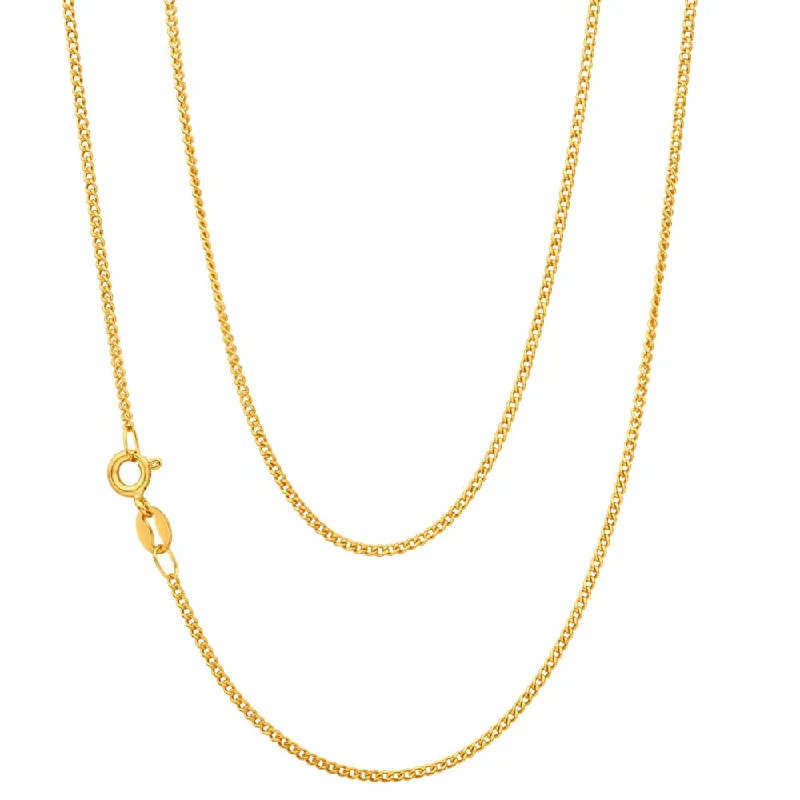 9ct Yellow Solid Gold Curb 45cm Chain