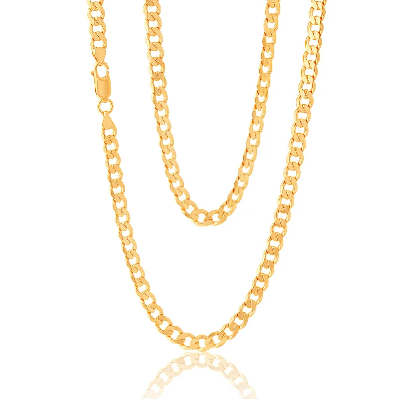 9ct Yellow Solid Gold Curb Chain 50cm in 150 Gauge