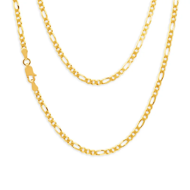 9ct Yellow Solid Gold Figaro 1:3 45cm Chain 80 Gauge