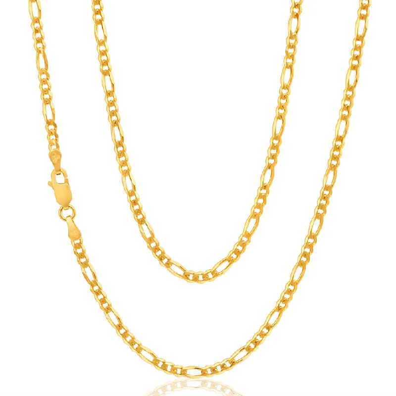 9ct Yellow Solid Gold Figaro 1:3 80 Gauge 50cm chain