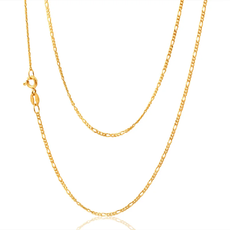 9ct Yellow Solid Gold Opulent Figaro Chain