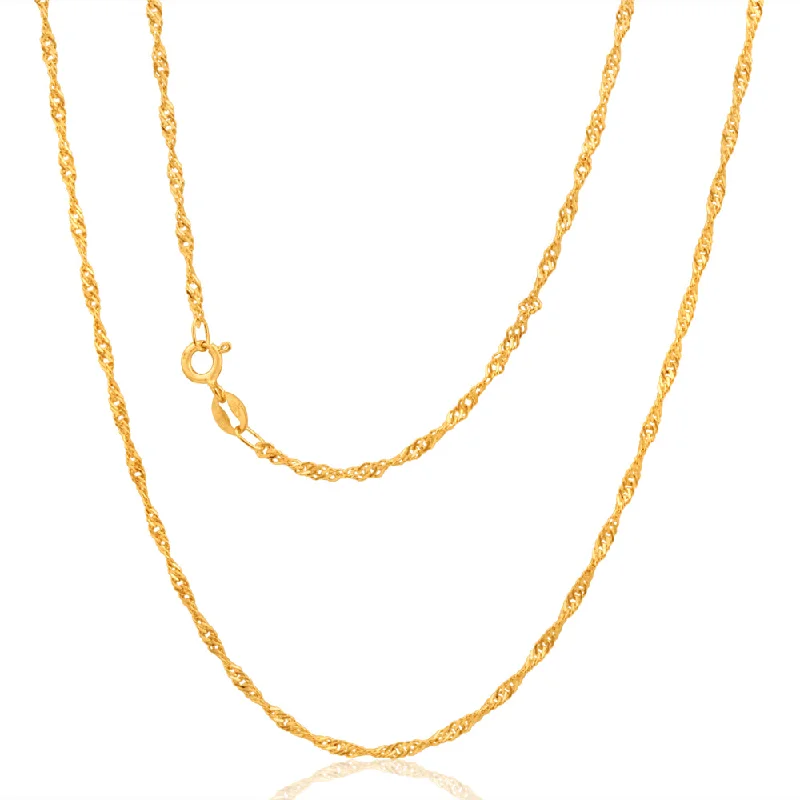 9ct Yellow Solid Gold Singapore 50cm Chain 30 Gauge