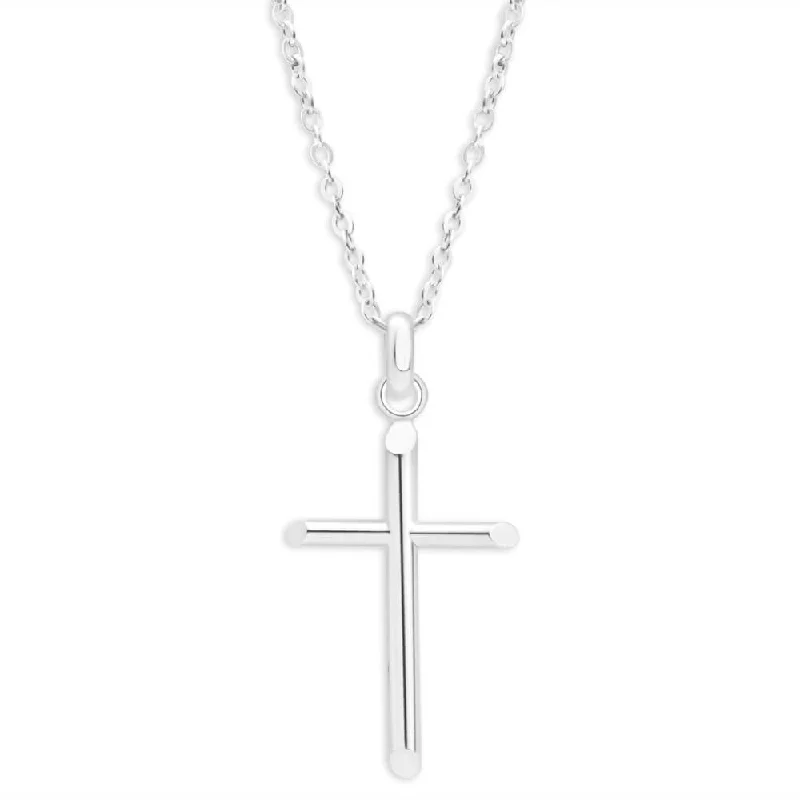 Sterling Silver Barrel Cross Pendant