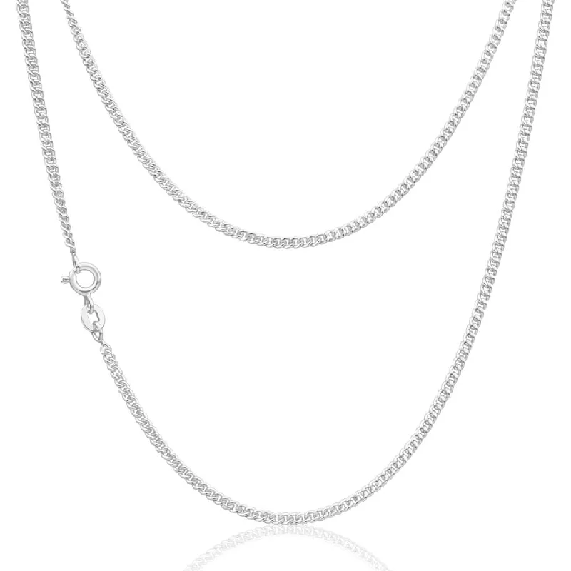 Sterling Silver Curb 60 Gauge 45cm Chain