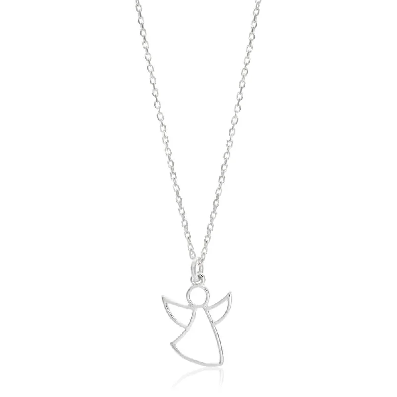 Sterling Silver Fancy Angel Pendant With 45cm Chain