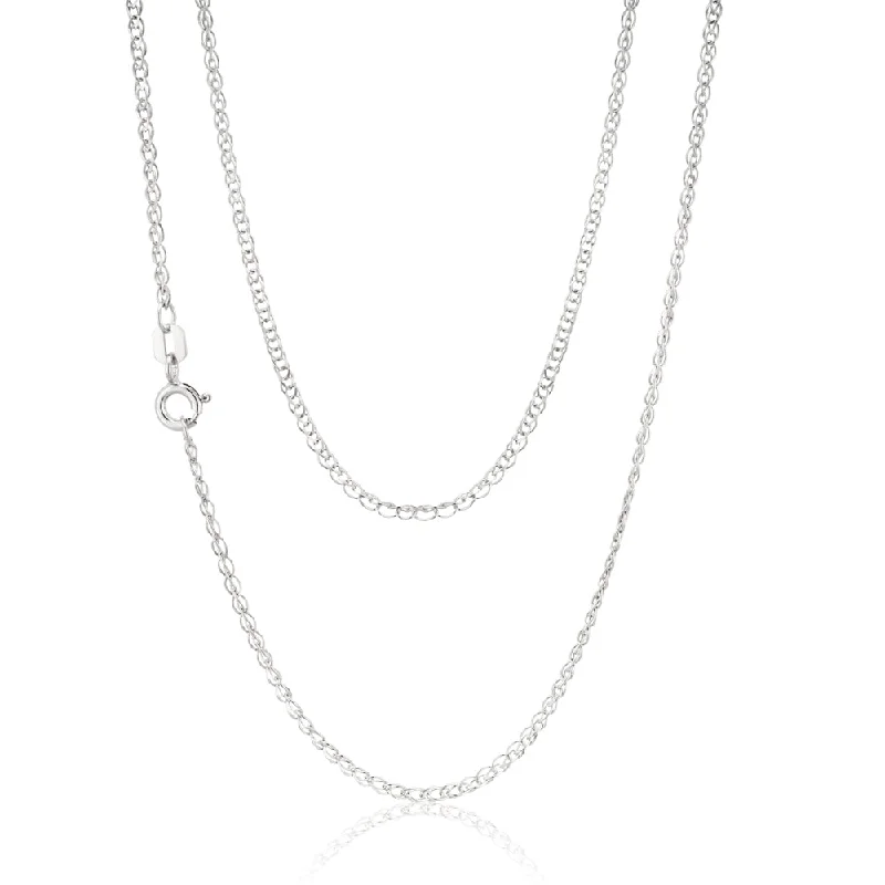 Sterling Silver Rhodium Plated 45cm Double Curb Chain