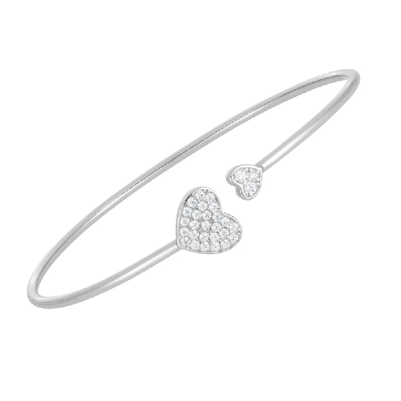 Sterling Silver Zirconia Flexible Torque Bangle