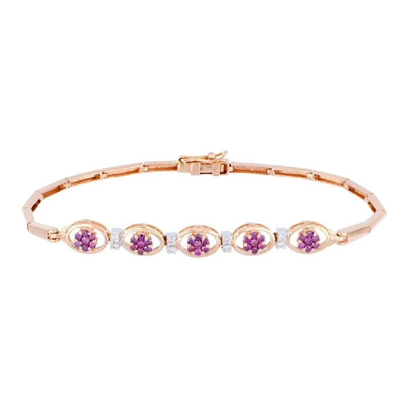 14KTR Purple Diamond Bracelet (Diamond 0.61 cts. White Diamond 0.1 cts.)