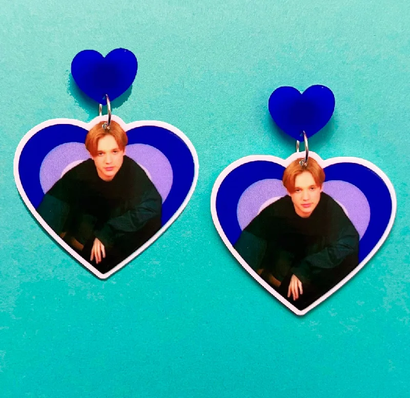 90s Devon Sawa Heart Drop Earrings