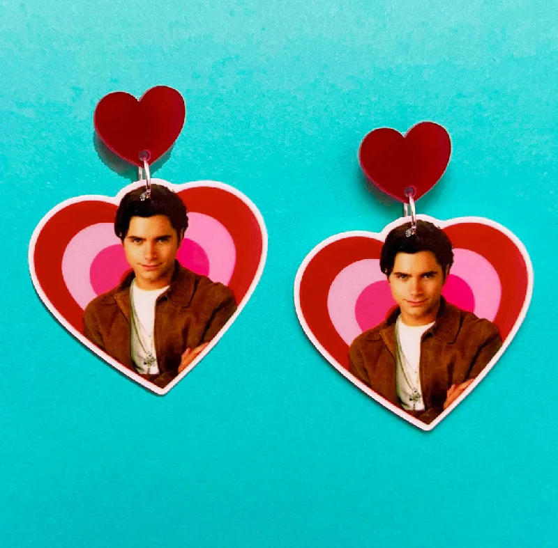 90s John Stamos Heart Drop Earrings