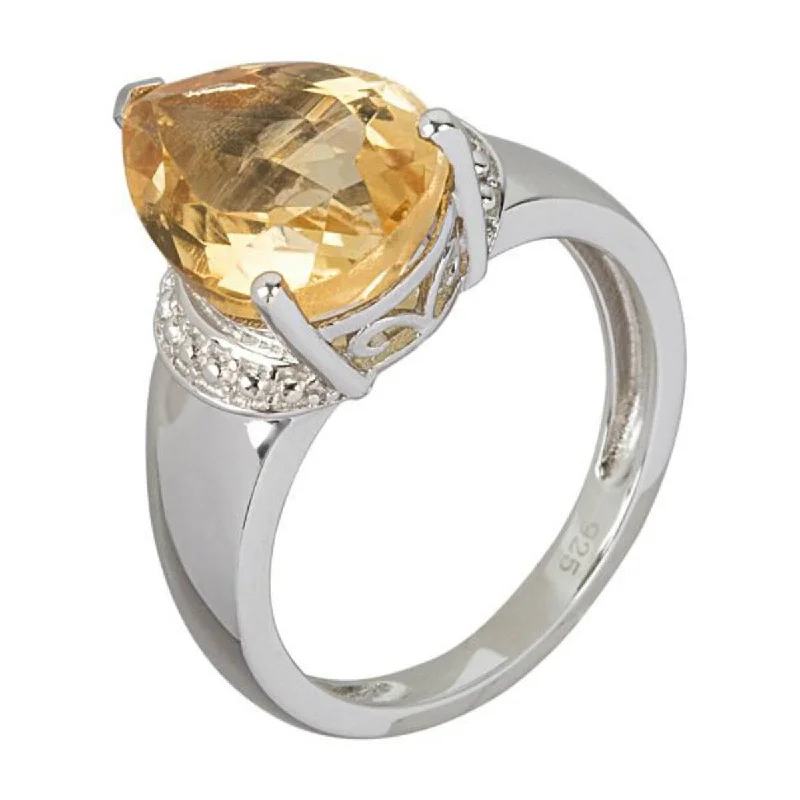 925 Sterling Silver Citrine Ring