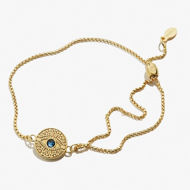 ALEX AND ANI Evil Eye Crystal Pull Chain Bracelet