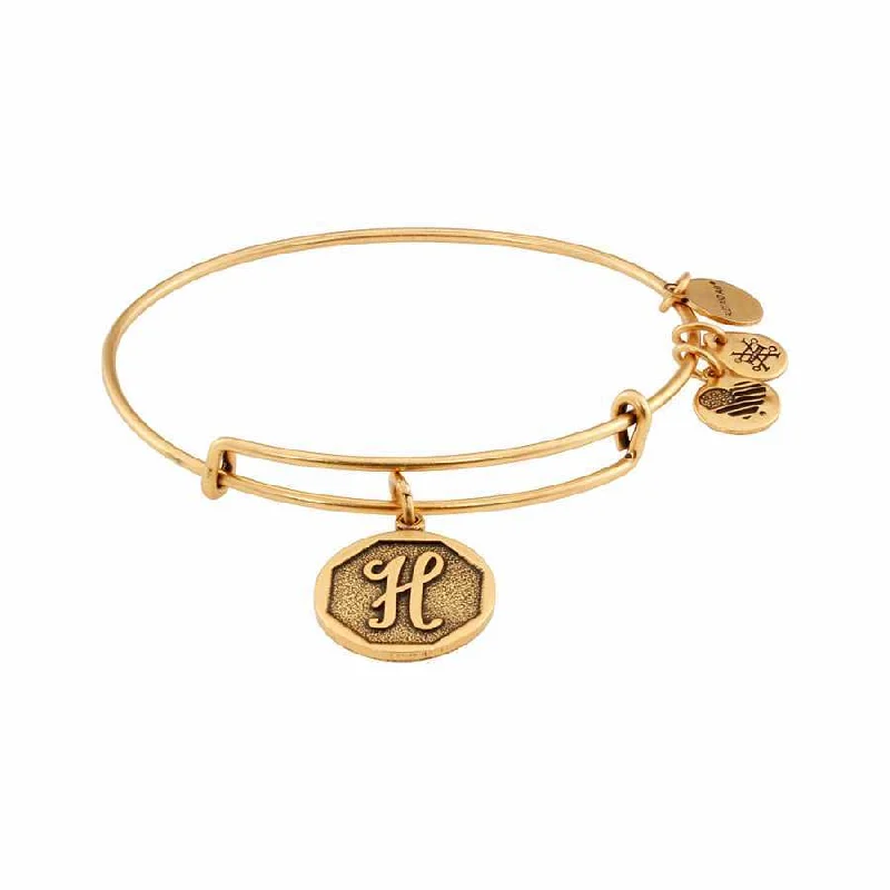 ALEX AND ANI Initial "H" Expandable Wire Bangle Bracelet