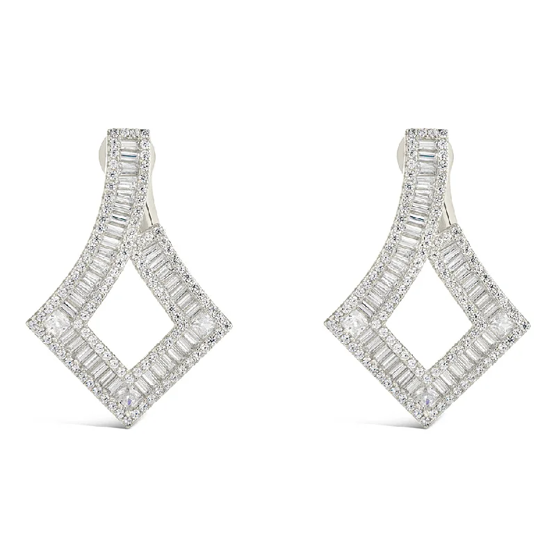 Amina CZ Statement Drop Earrings