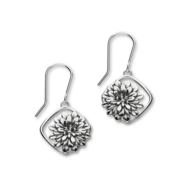 November Birth Flower Silver Earrings E1869