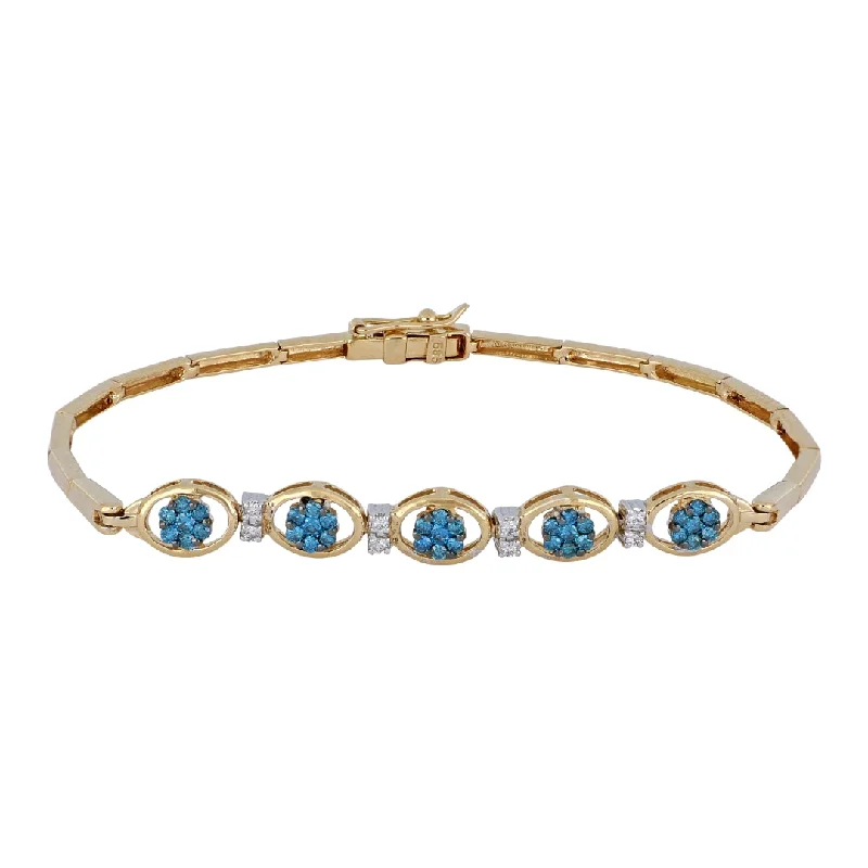 14KTY Blue Diamond Bracelet (Blue Diamond 0.64 cts. White Diamond 0.1 cts.)