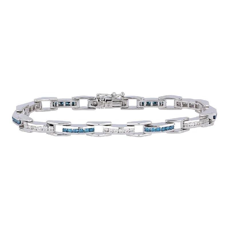 Blue Diamond Bracelet (Blue Diamond 1.11 cts. White Diamond 1.09 cts.)