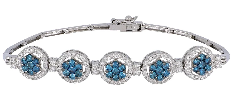 Blue Diamond Ladies Bracelet (Blue Diamond 1.61 cts. White Diamond 0.97 cts.)