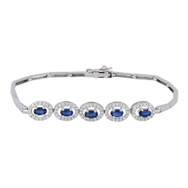 Blue Sapphire Bracelet (Blue Sapphire 1.28 cts. White Diamond 0.54 cts.)