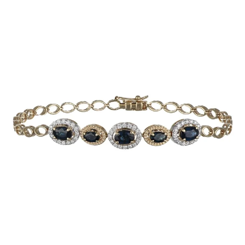 Blue Sapphire Bracelet (Blue Sapphire 2.54 cts. White Diamond 0.46 cts.)