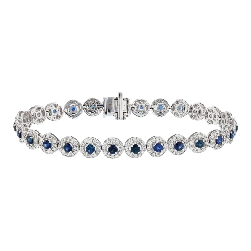 Blue Sapphire Bracelet (Blue Sapphire 3.28 cts. White Diamond 2.36 cts.)