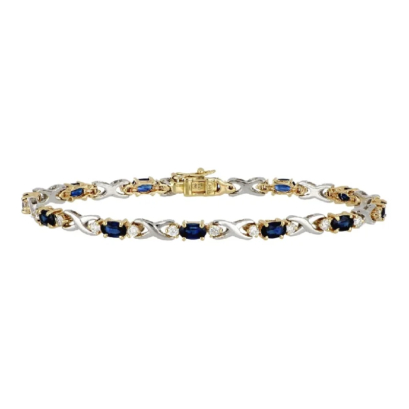 Blue Sapphire Bracelet (Blue Sapphire 3.63 cts. White Diamond 0.85 cts.)