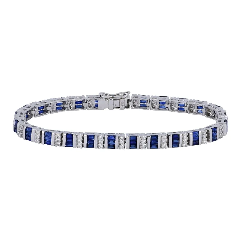 Blue Sapphire Bracelet (Blue Sapphire 4.54 cts. White Diamond 1.25 cts.)