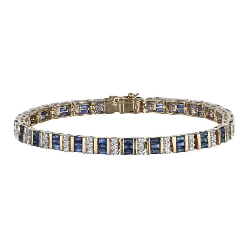 Blue Sapphire Bracelet (Blue Sapphire 4.64 cts. White Diamond 1.25 cts.)