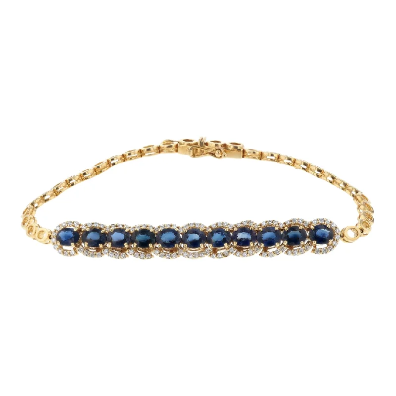 Blue Sapphire Bracelet (Blue Sapphire 4.77 cts. White Diamond 0.55 cts.)