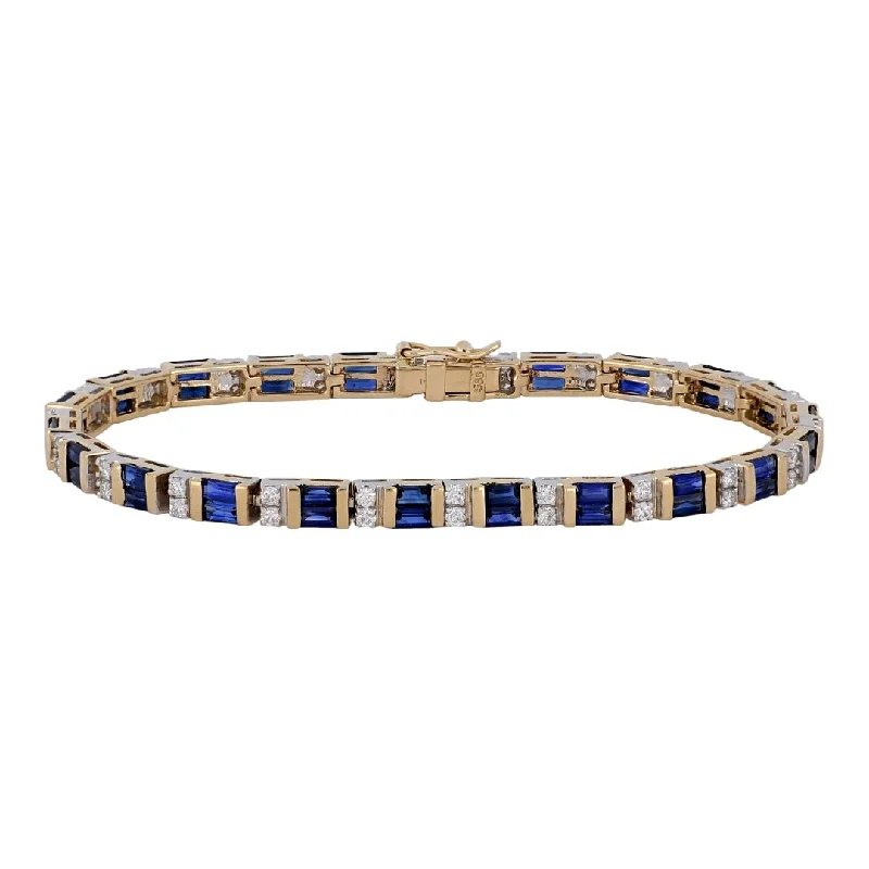 Blue Sapphire Bracelet (Blue Sapphire 6.56 cts. White Diamond 1.1 cts.)